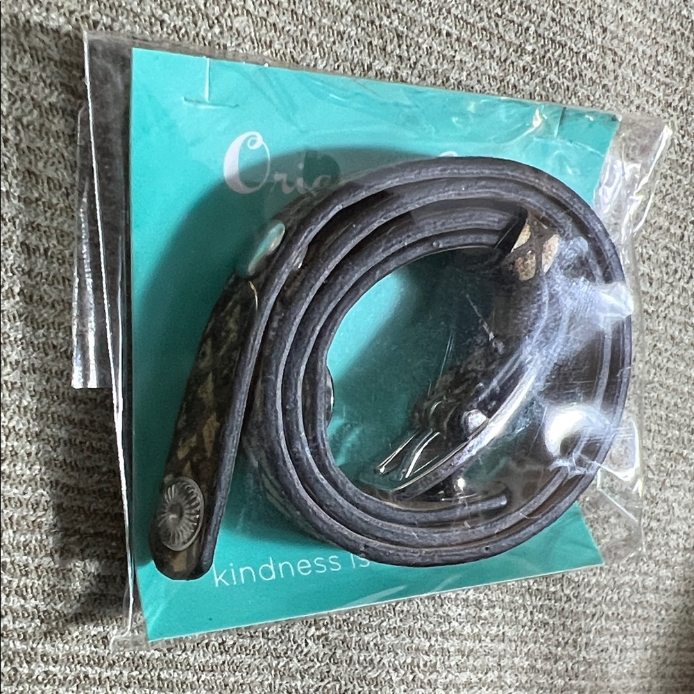 Origami Owl Brown Leather Wrap Bracelet NWT